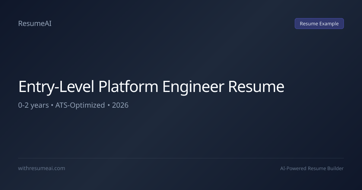 Entry-Level Platform Engineer Resume Examples & Templates (2026)