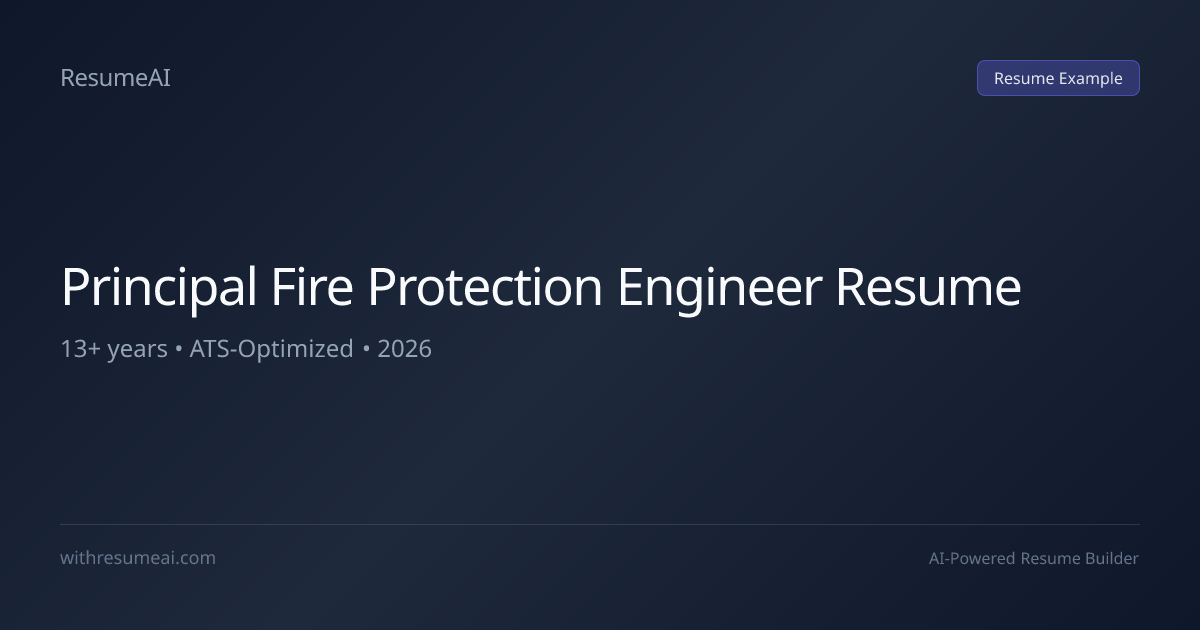 Principal Fire Protection Engineer Resume Examples & Templates (2026)