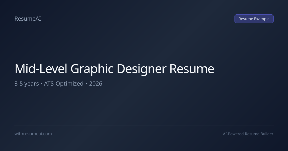 Mid-Level Graphic Designer Resume Examples & Templates (2026)