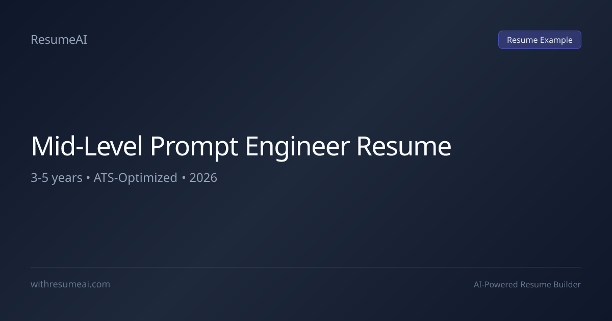 Mid-Level Prompt Engineer Resume Examples & Templates (2026)