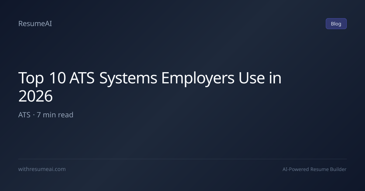 Top 10 ATS Systems Employers Use in 2026 | ResumeAI