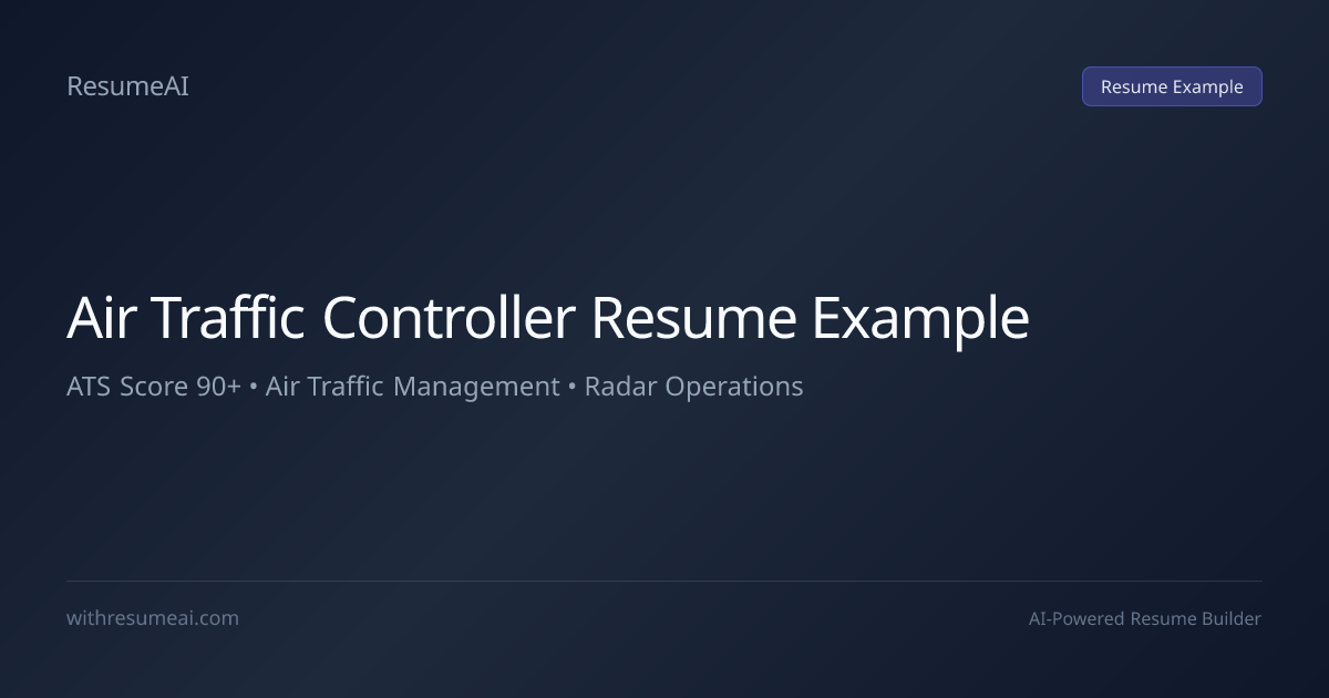 Air Traffic Controller Resume Example — ATS Score 90+ (2026)